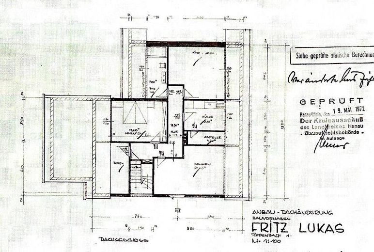 Helle 3-Zimmer-Dachwohnung in zentraler Lage von Rodenbach – Grundriss