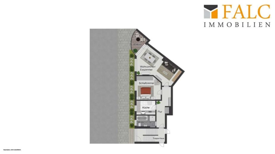 Einziehen und Wohlfühlen - Moderne 2-Zimmer-Wohnung mit Balkon – Grundriss