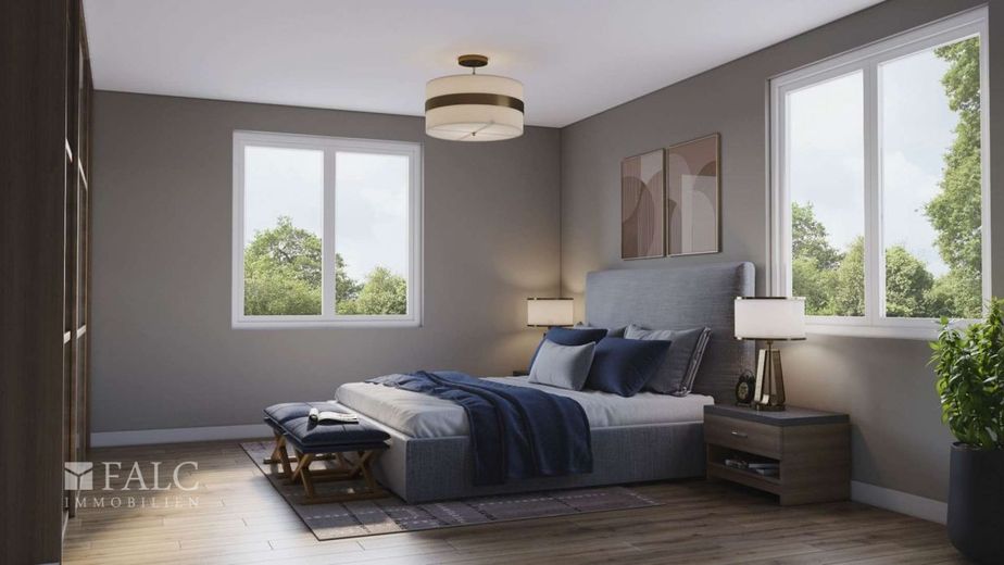 3 Zi.-Whg im EG mit Gartenanteil / Grundriss variabel / mit Fahrstuhl – Beispiel Schlafzimmer