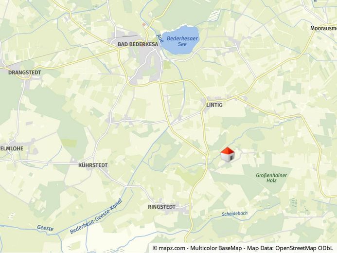 Wohn-/ Ferienhaus in absolut ruhiger Lage – Geolyzer Kartenausschnitt