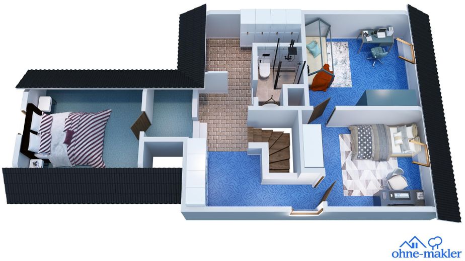Wohnen & Arbeiten auf ca. 287 m² Fläche in Aßlar-Berghausen – DG