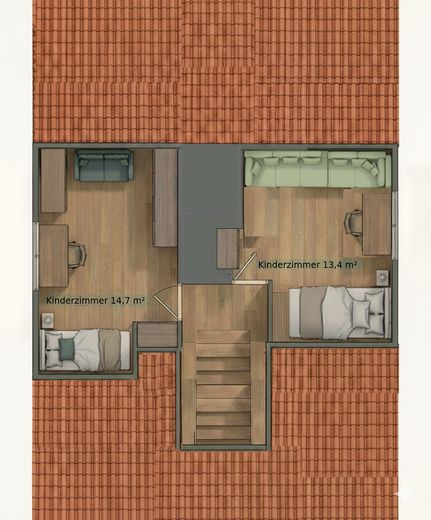 Casa unifamiliare indipendente su terreno di 753 m² + garage doppio, Berlino-Heinersdorf – Dachgeschoss