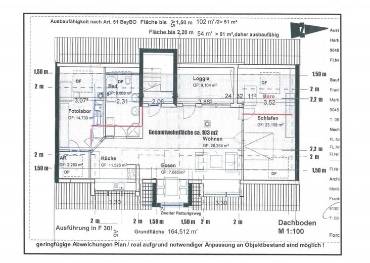 ☀️ Affascinante appartamento mansardato di 3,5 locali con loggia sopra Norimberga ☀️ – Grundriss