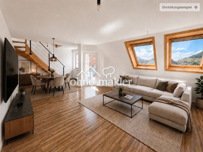Modernisierte, helle 3 Zimmer DG-Maisonette-Wohnung mit EBK, Balkon, Stellplatz – Foto 1