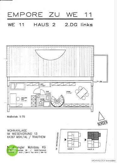 Bezaubernde Maisonette Wohnung mit Traumbalkon – Grundriss DG