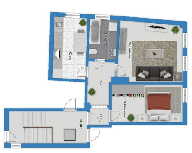 Pärchen aufgepasst!
Geräumige 2-Raumwohnung in der Reilstraße – Grundriss