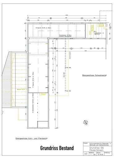 Historic three-sided farmstead with planning permission for residential use & guest accommodation along the Green Belt – Bestand: Ställe OG/DG