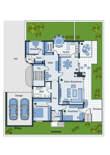 Repräsentatives 2-Familienhaus mit Ausbaupotential in begehrter Wohnlage – EG Grundriss