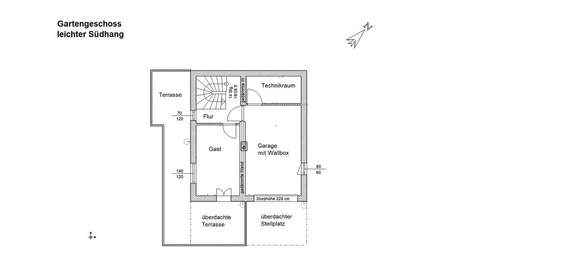 Plan vom Gartengeschoss
