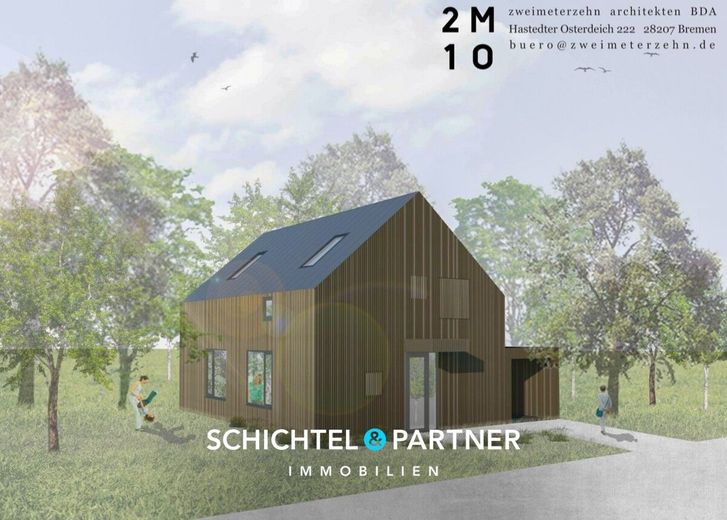 Ganderkesee | Sofort bebaubar: Baugrundstück mit Genehmigung für Einfamilienhaus – S&amp;P | Visualisierung Bauvorhaben