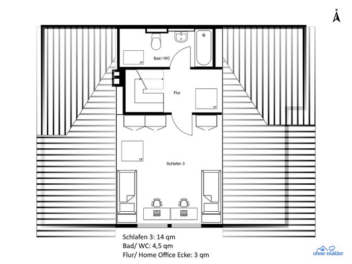 Grundriss obere Ebene