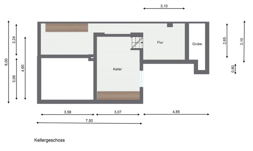 Doppelter Wohntraum auf einem Grundstück - Zwei Häuser, ein Zuhause! – Beispiel Grundriss Kellergeschoss Haupthaus