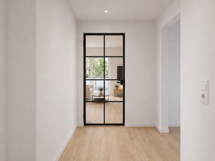 Frisch sanierte 3-Raum-Wohnung in ruhiger Lage – Flur - Blick auf das Wohnzimme