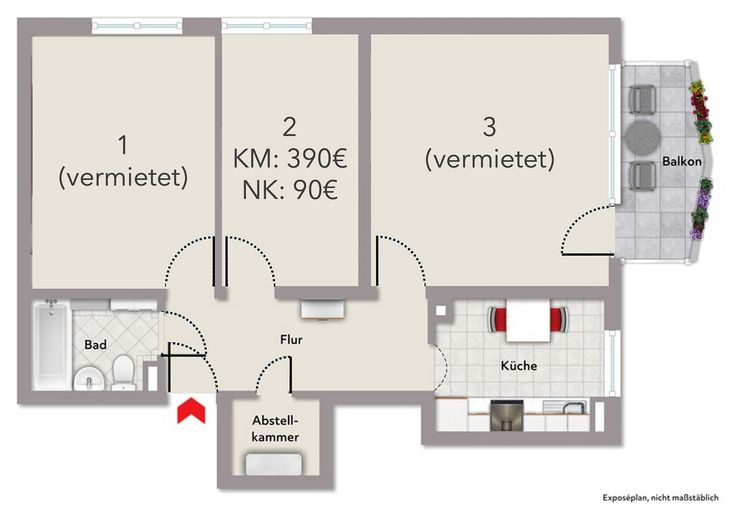 Klarer, moderner Grundriss 