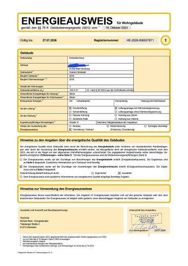 Wohlfühloase in Bad Homburg/Dornholzhausen – Energieausweis