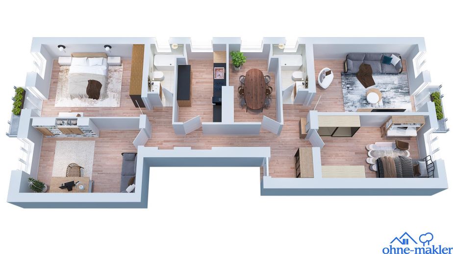 Grundriss 3D + Visualisierung