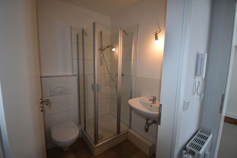 1-room apartment with kitchenette in Schöppenstedt – Badezimmer mit Dusche