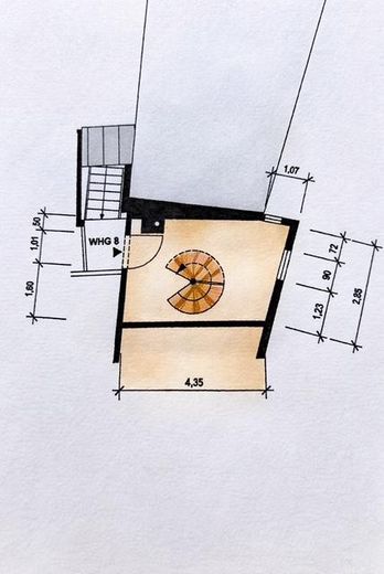 Penthouse Wohnung mit einmaliger Dachterasse und Seeblick ! – Diele mit Wendeltreppe