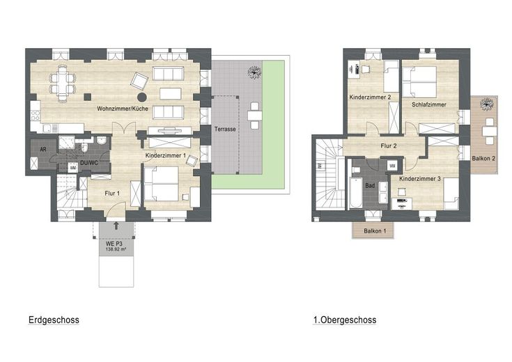 Erstbezug - Modernes Wohnen im historischen Ambiente – P3_1.jpg 5-Raum Maisonette mit Terrase und Balkon