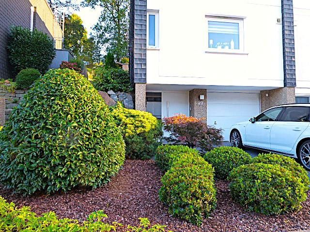 Skrajny dom szeregowy w architekturze split-level, wszystko oprócz zwyczajności! – Vorgarten, Eingang, Zufahrt