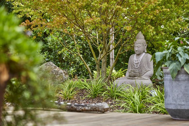 Luxueus Baufritz-houten huis in New England-stijl in de bosvillawijk – Teil der Gartenterrasse 