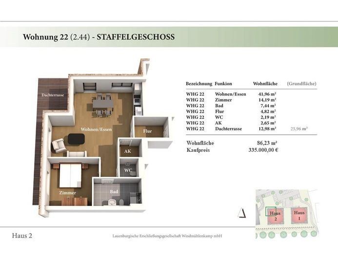 2 Zimmer STG Neubau-Eigentumswohnung 2.44 – SG Wohnung 2.44 