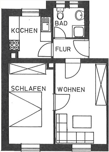 schöne 2-Zimmer-Wohnung mit Küche / Newly renovated – Foto 7
