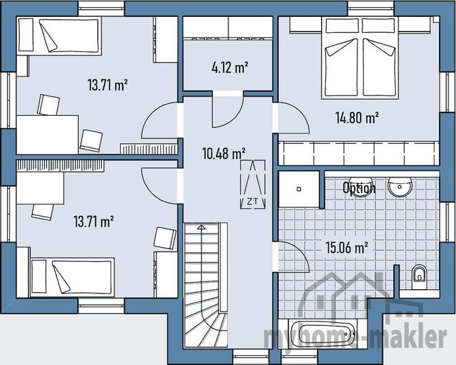 Etzelskirchen Neubau-Fertighaus mit Grundstück - energiefreundlich &amp; familiengerecht – S77-112-G_GRUNDRISS_DG