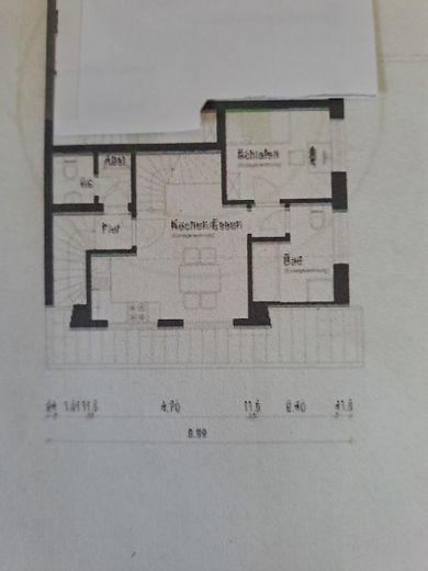 Attraktive 2-Zimmer-Maisonettewohnung in bevorzugter Wohnlage von Ratingen-Lintorf zu vermieten – Grundriss 1.OG