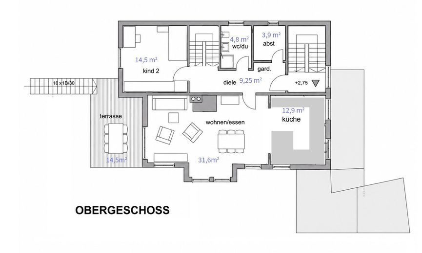 Sehr sonniges Holzhaus, KfW60, Isny-Großholzleute, EG barrierefrei, – Obergeschoss