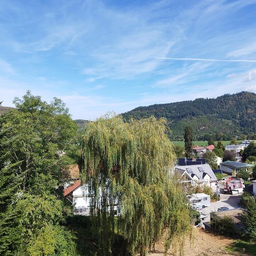 2-Zimmer-Erstbezug im Holzmassivhaus – mit Balkon & hochwertige Ausstattung – Ausblick vom Balkon
