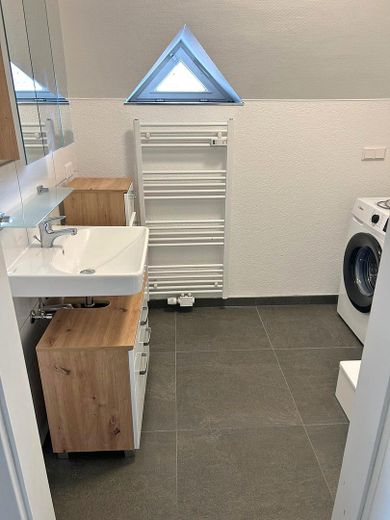 2-Zimmer-Wohnung mit neuwertiger EBK + saniertem Tageslichtbad zentral in Ubstadt – Badezimmer mit Dusche