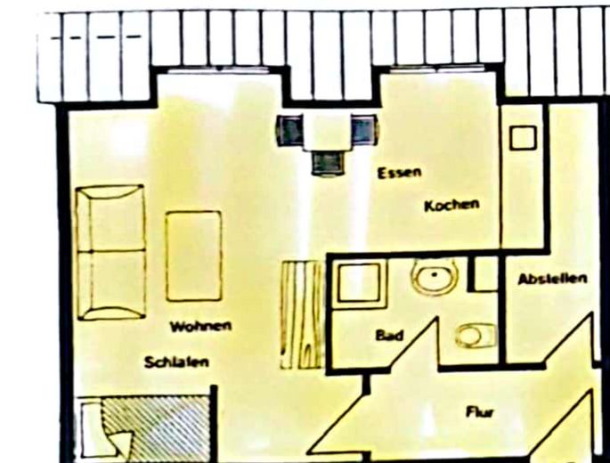 Luminoso, moderno, céntrico: elegante apartamento de 1 habitación (vacío o amueblado) – Grundriss