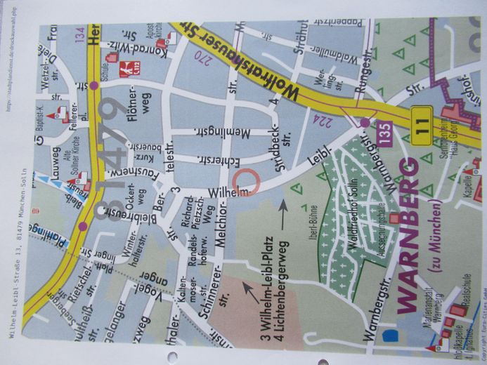 Plan der Straße