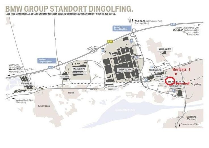 Lageplan mit BMW Werken