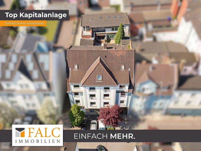 Renditeobjekt Marxloh - MFH mit 912 m² Wfl., sanierungsbedürftig – Frontansicht (KI generiert)