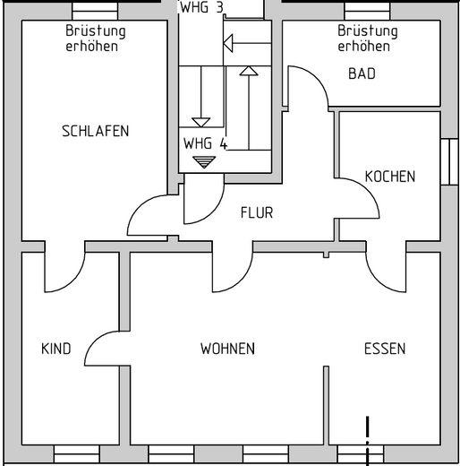 Kernsanierte Altbauwohnung – Grundriss