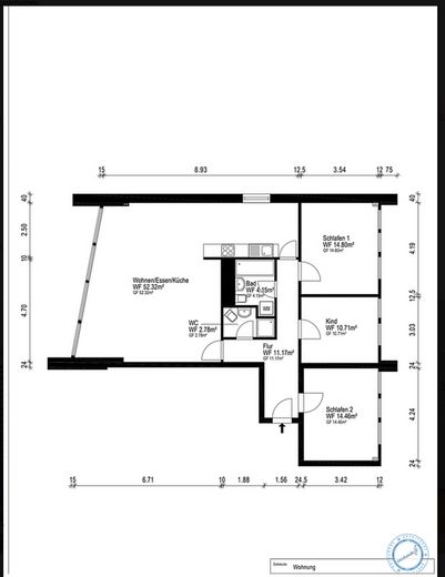 Esclusivo appartamento in città con vista spettacolare su Bremerhaven – pronto per essere abitato – senza provvigione! – Grundriss