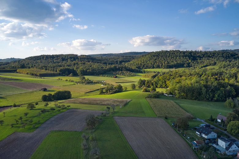 Landschaft von über d. Haus