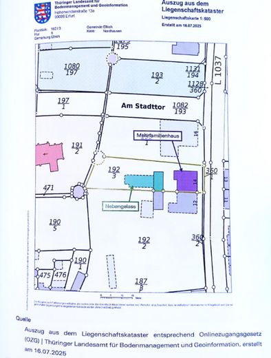 Auszug Liegenschaftskataster 