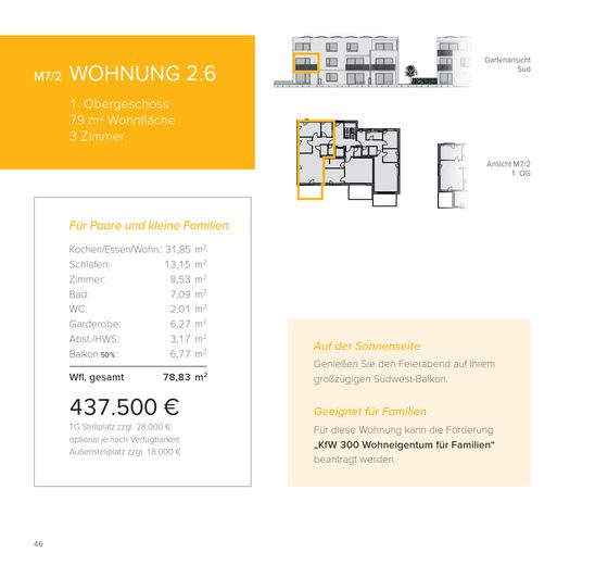 Neubau WHG 2.6 - M7/2 - 1.Obergeschoss - 79m² – Foto 1