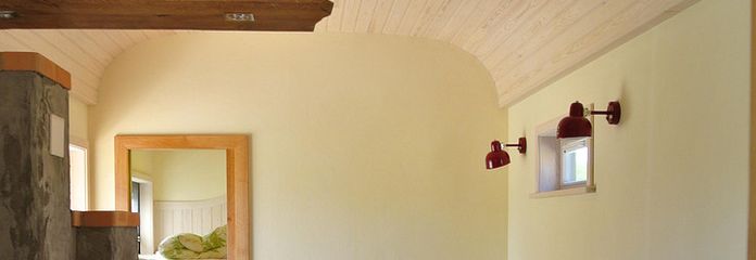 Wohnzimmer, Lehm-Grundofen