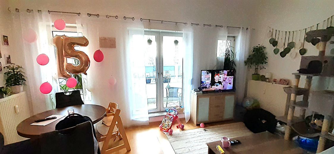 helle 3-Zi.-Wohnung mit großem Balkon und optionaler Einbauküche – Essbereich