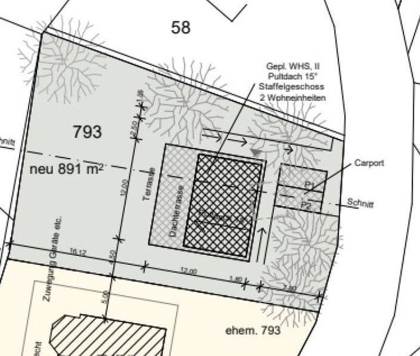 Mehrfamilienhaus mit 4 Eigentumswohnungen und separatem Bauplatz – Flurstück Baugrundstück