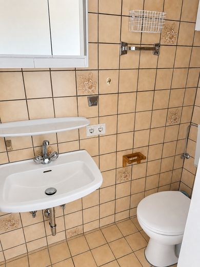 Renovierte 3-Zimmer-Wohnung mit Balkon & schönem Ausblick in Laubenheim – Bad