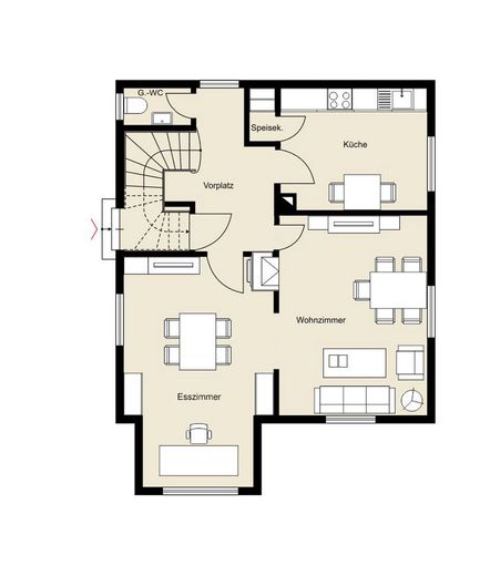 Schönes Stadthaus in LB-Hoheneck mit großem Garten – Grundriss_EG