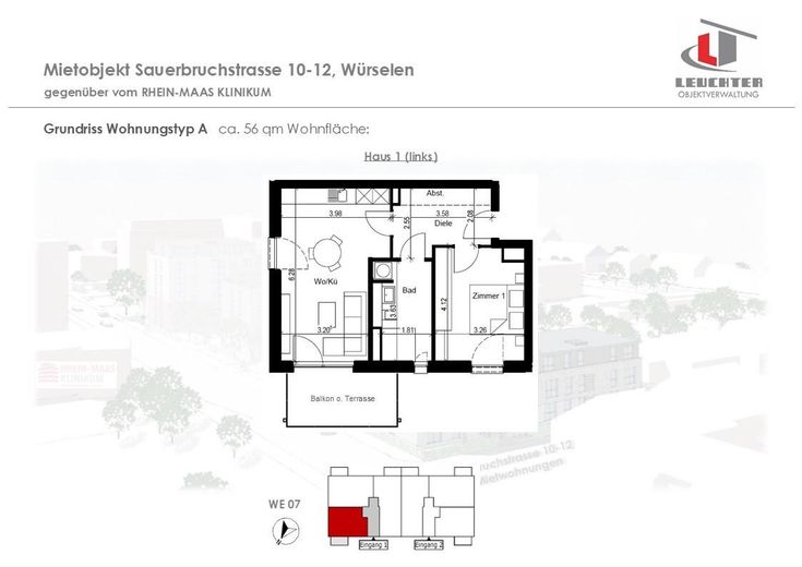 Grundriß Wohnungseinheit WE 07