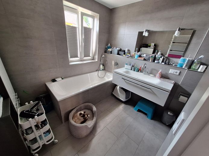 Bad mit Schrank und Spiegel