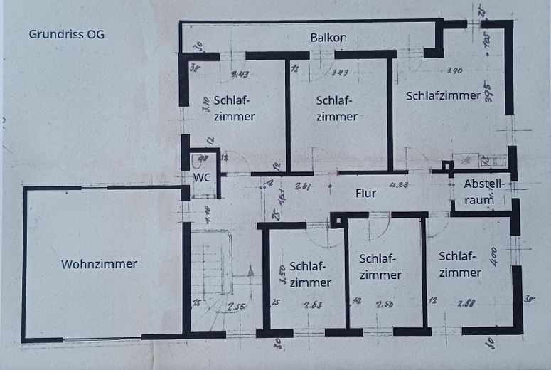 Großes Einfamilienhaus / Mehrgenerationenhaus in traumhafter Lage – Grundriss 1. Stock