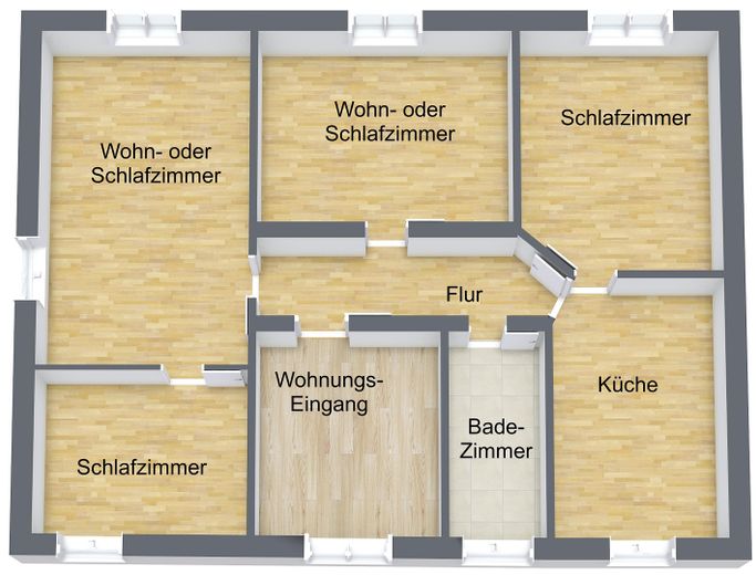 Grundriss Wohnung 3D